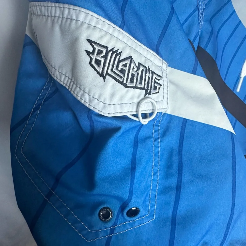 Billabong Blue and Black Board Shorts with Geometric Design - Picture 8 of 9